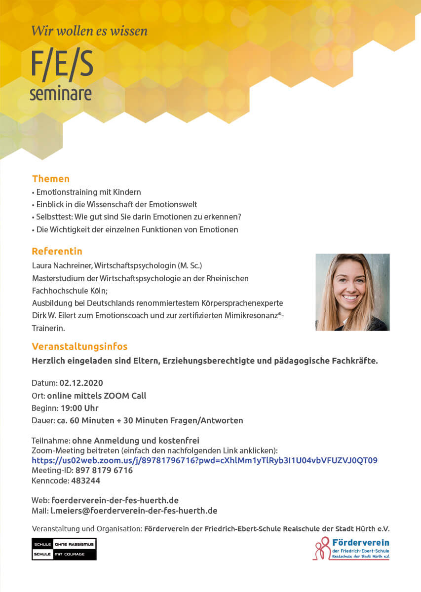 Online-Workshop "Emotionale Intelligenz für Eltern" an der Friedrich-Ebert-Schule Hürth